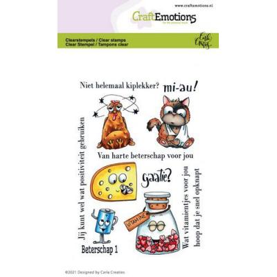 CraftEmotions Carla Creaties Clear Stamps - Gute Besserung Helfer (Niederländisch)